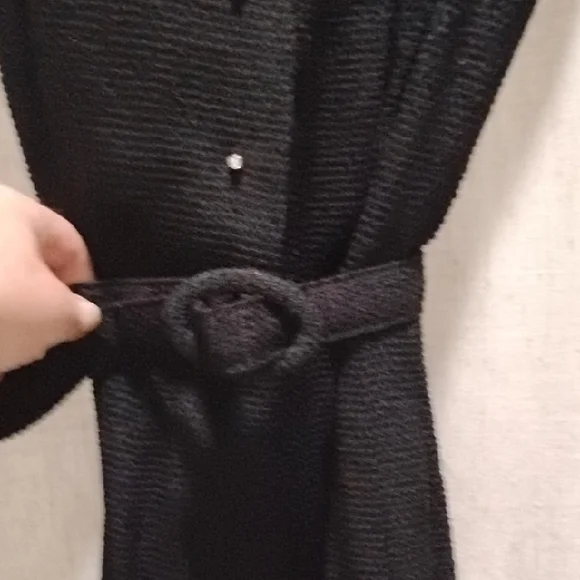 1940s Beautiful Linen Thick Material With Diamond 3 Buttons Top! Dress Sz 4 - Picture 8 of 9